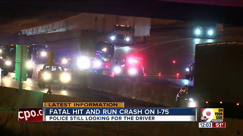 Pedestrian killed in hit-and-run on northbound Interstate 75