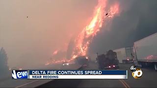 Delta Fire continues spread near Redding