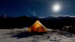 Colorado Hot Tent Camping in -10F Wind-Chill - My Favorite Creekside Winter Camping Spot W/ My Dog