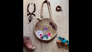 How to Up-Style a Natural Jute Bag | Up-Cycle Curtain Holder to a Belt | Fashion Inspiration