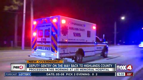 Slain deputy's body escorted back to Highlands County