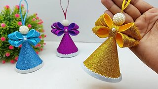 How to Make Christmas Angel With Glitter Foam🎄 DIY Christmas Crafts For Home Decorations🎄