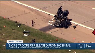 2 of 3 OHP troopers released from hospital after procession crash