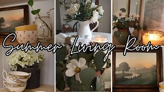 Summer Living Room Refresh | Coffee Bar & Decorating Ideas | European Farmhouse Summer Decor