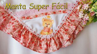 Como Fazer Manta de babado para bebê. Super fácil!