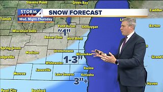 Snow moves in Wednesday night, continues into Thursday