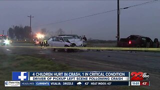 4 children hurt in crash, 1 in critical condition