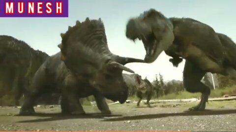 Tyrannosorus Vs Triceratoos (Dinosaur Fight ]