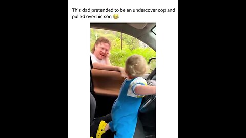 Dad pretends to be a cop.