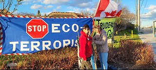 2024 04 19 in Vaughan Patriots protest Hwy 7 X Pine Valley- Toronto area- links below