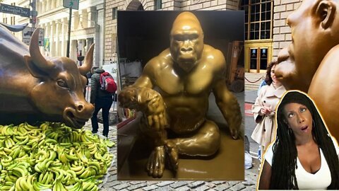NY Liberals Placed a Statue of Harambe and 10,000 Bananas On Wall Street Because....
