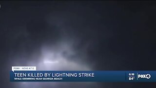 Teen killed by lightning while swimming