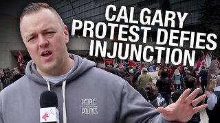 Calgary freedom protesters gather despite ongoing injunction