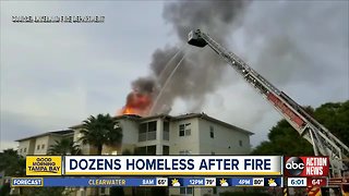 Dozens left homeless after large fire destroys 24 apartments