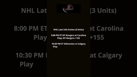 (Free Card) 🏒 NHL Late Info Action!