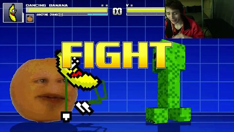 Fruit Characters (Annoying Orange And Dancing Banana) VS The Creeper In An Epic Battle In MUGEN