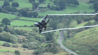 Awesome Low Level Flying F-15E Strike Eagle At Mach Loop