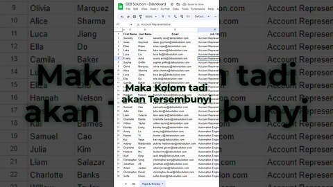 Cara Menyembunyikan Kolom dan Baris - Google Sheets Tips & Tricks #belajaronline #GoogleSheets