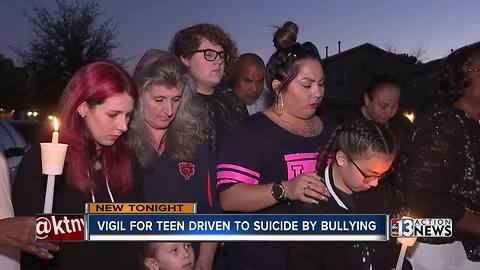 Vigil held for teen driven to suicide by bullying