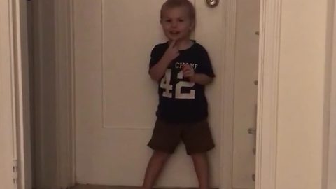 Kid Leans Against Bathroom Door And Falls Down
