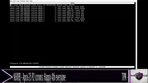 TPM - PK6WBJ - Happy 4th: P25 Phase 2 comms watch Pt 2