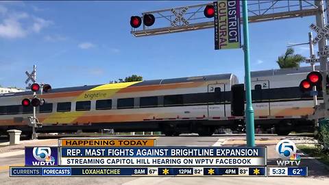 Rep. Brian Mast to fight Brightline in Washington, D.C. during Thursday heaing