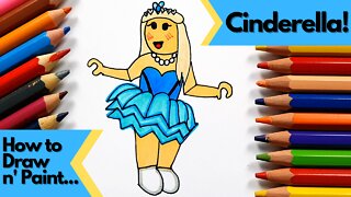 How to draw and paint Cinderella Roblox