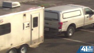 Telecommunications truck, trailer stolen with workers inside