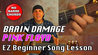 Learn Pink Floyd Brain Damage easy Beginner song guitar lesson