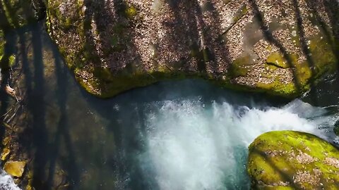 Drone Shot – Remote Pristine Waterfall and Swimming Hole in the Pa Wilds – Lick Island