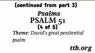 Psalm Chapter 51 (Bible Study) (4 of 5)