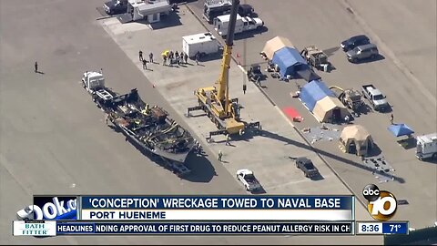 Wreckage of boat involved in deaths of 34 people towed to naval base