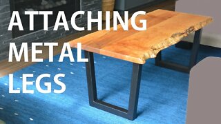 Installing Metal Legs on Live Edge Wood Table