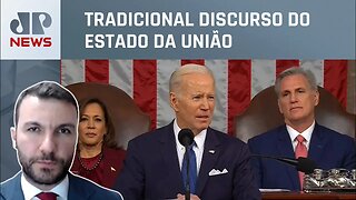 Joe Biden discursa para parlamentares no Congresso dos Estados Unidos