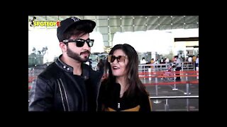 Singer Shibani Kashyap with Dheeraj Dhoopar Spotted at the Airport | SpotboyE