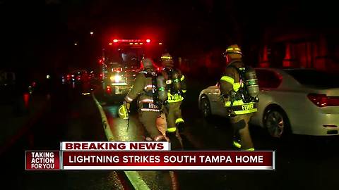 Lightning strike likely to blame for house fire in Tampa
