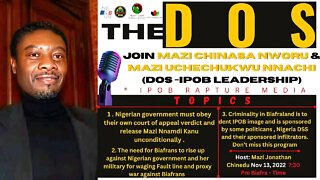 THE DOS: Join Mazi Chinasa Nworu & Mazi Uchechukwu Nnachi Incisive Broadcast | Nov 13, 2022