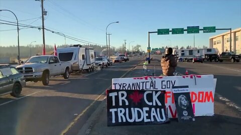 🇨🇦Early Morning Peaceful Surrey Border Blockade🇨🇦 *superbowl sunday*