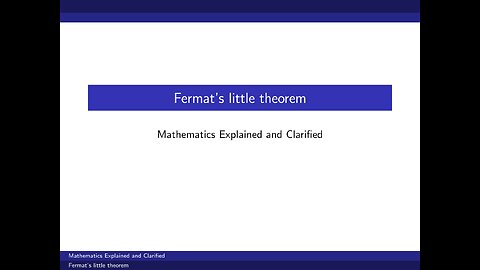 Fermat's little theorem