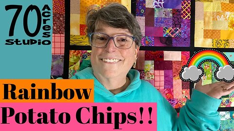 RAINBOW Potato Chip Block, Scrap Quilt, Baby Quilt