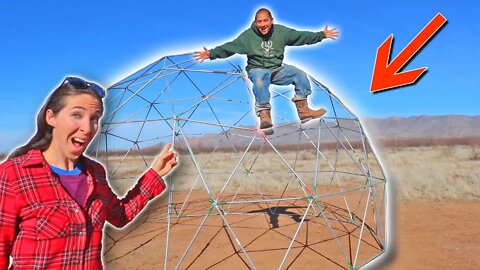 We Build A Geodesic Dome In Under TWO Hours! | Assembling Cleats For Our Earthbag Home