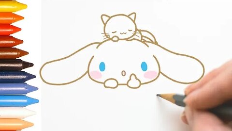 COMO DESENHAR CINNAMOROLL E GATINHO - MUITO FÁCIL DE FAZER #cinnamoroll #gato #hellokitty