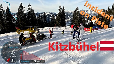 [4K] Skiing Kitzbühel KitzSki, Incident on Piste 27b Brunn-Kälberwald, Austria, GoPro HERO11