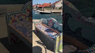 Ugljan Island's Beautiful Mosaic Benches | Beach Life #croatia #touristattraction #beach