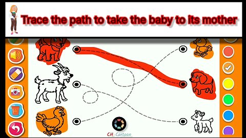 Trace the path to take the baby to its mother | toddler videos | CH-Cartoon