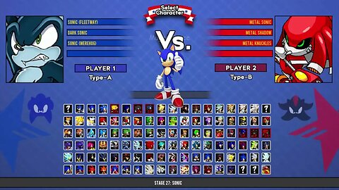 Fleetway Sonic & Dark Sonic VS Metal Sonic & Metal Shadow & Metal Knuckles I Sonic Battle MUGEN HD