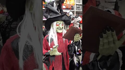 HOME DEPOT 6ft. Animated Spell Casting Witch DEMO in store Halloween 2023 #shorts #halloween #demo