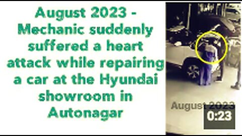 Mechanic suddenly suffered a heart attack while repairing a car at the Hyundai showroom 💉☠️