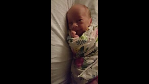 3lb Preemie rainbow baby smiles for the first time