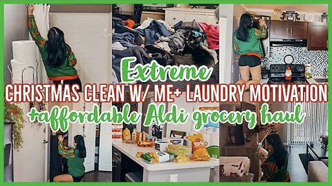 *EXTREME*CHRISTMAS CLEAN WITH ME🎄+ AFFORDABLE ALDI GROCERY HAUL+LAUNDRY MOTIVATION 2021 | ez tingz